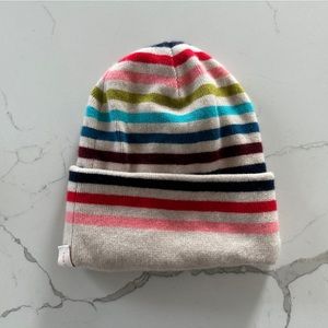 Tory Burch Stripe Cashmere Hat NWOT